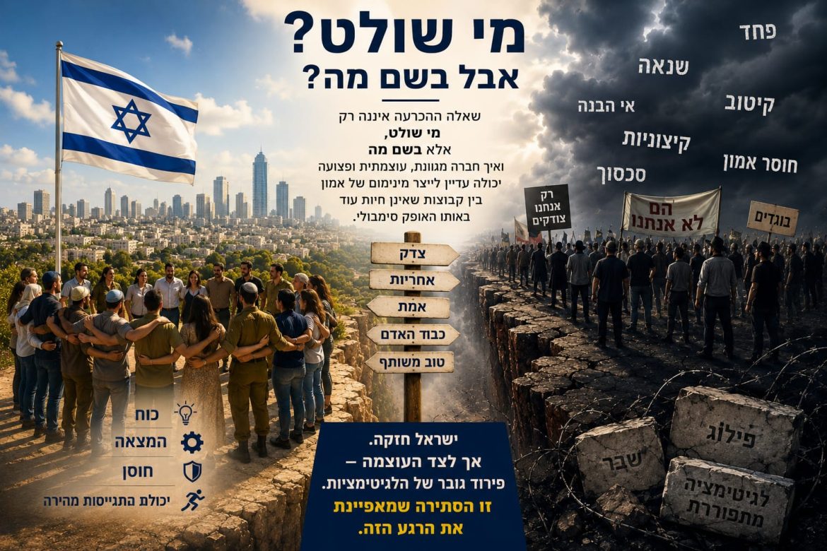ישראל 2026: משבר הלגיטימיות ומבחן הריבונות הבוגרת. מאת רוני אקריש