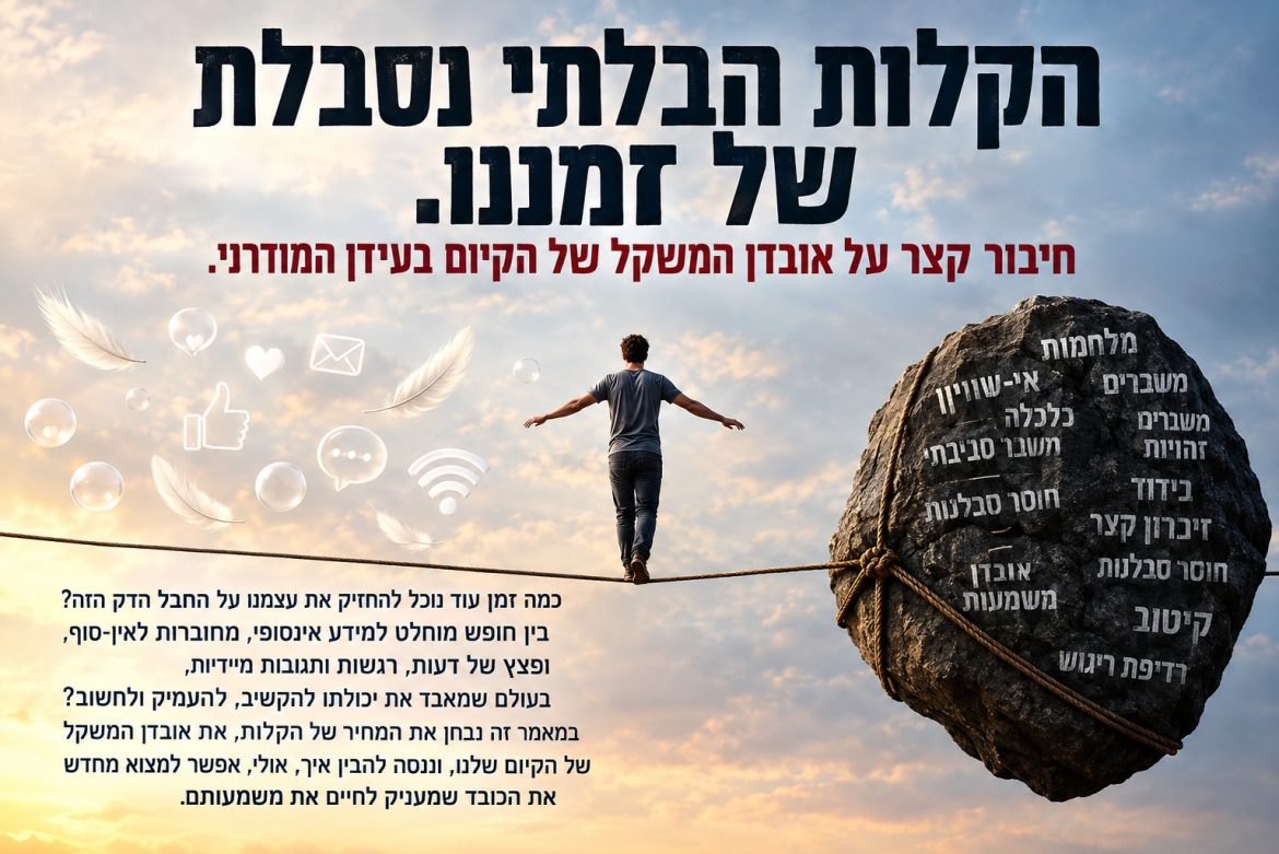 הקלות הבלתי נסבלת של זמננו. מאת רוני אקריש