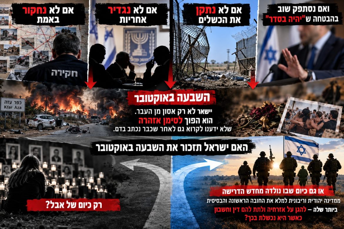 משפחות השבעה באוקטובר — מן האבל אל האחריות. מאת רוני אקריש