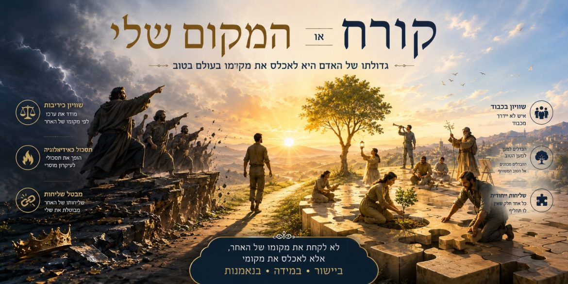 פרשת קורח – השוויון שאינו מוחק אחריות מאת רוני אקריש