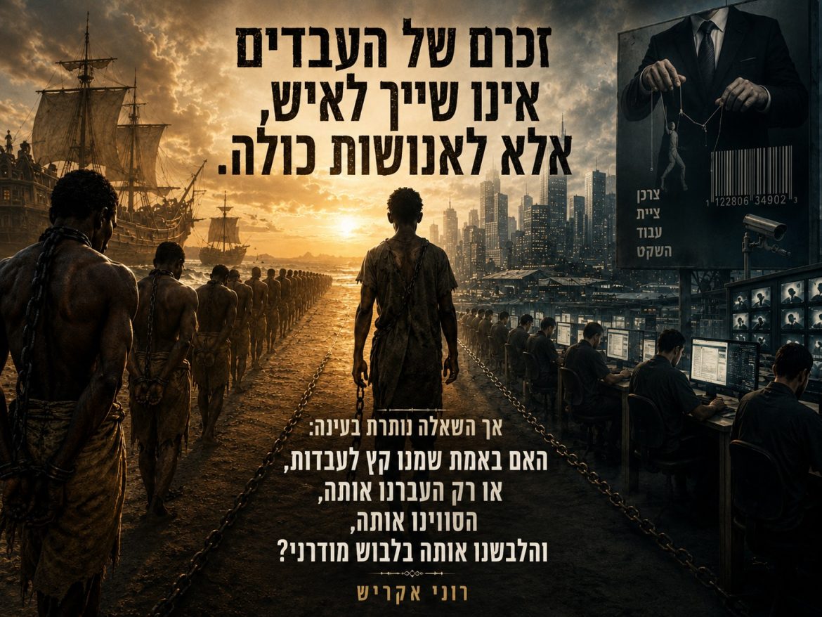 מניפסט לזיכרון שלם על העבדות. מאת רוני אקריש