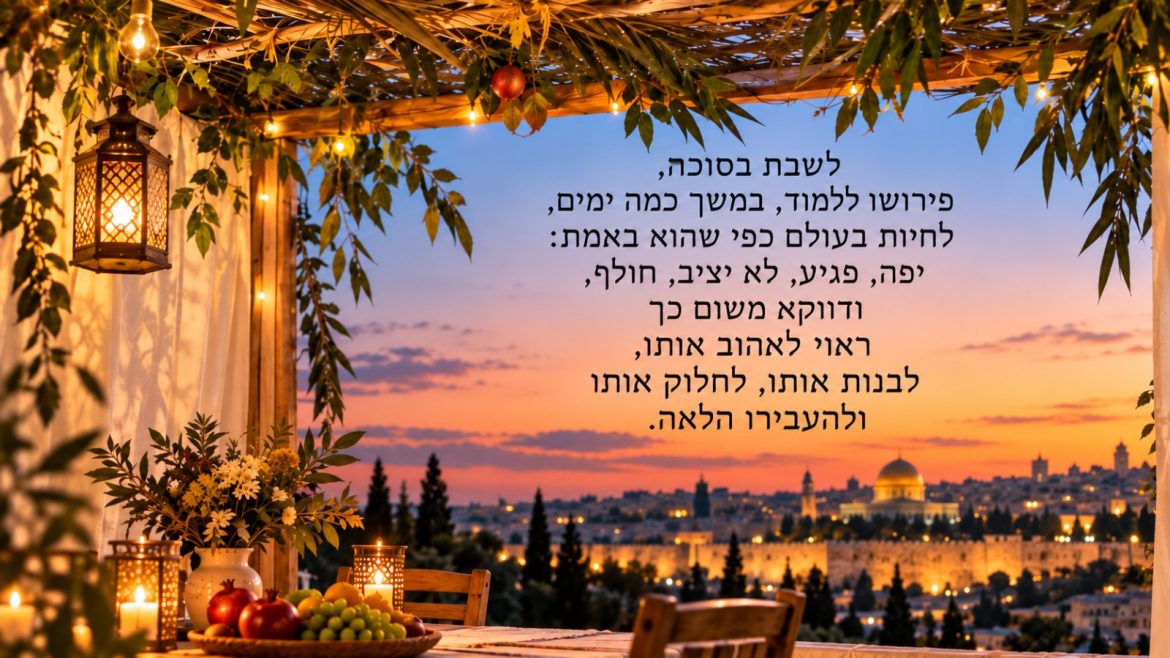 סוכות: פילוסופיה של שבריריות, אמון ושמחה.  מאת רוני אקריש